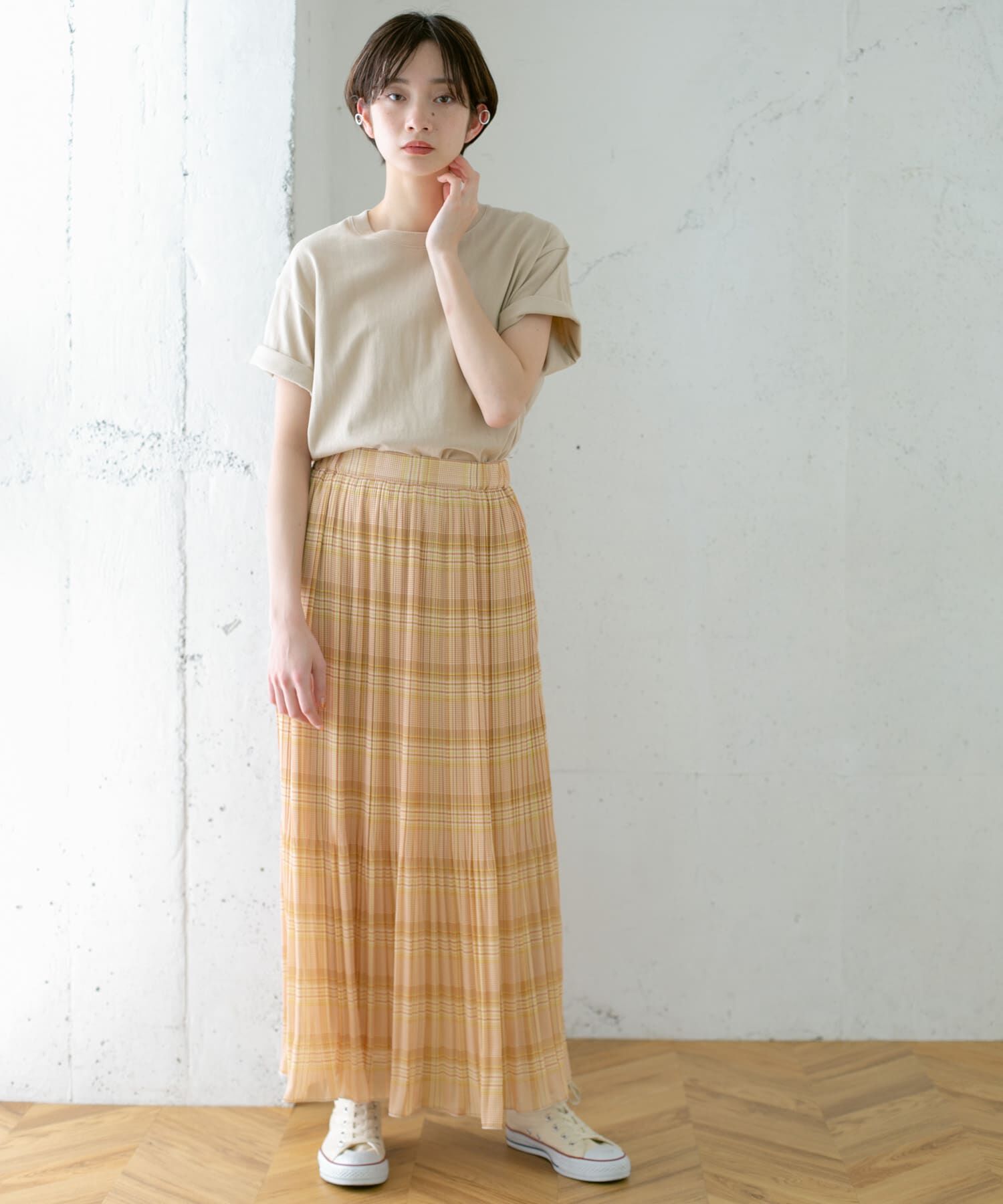  「チェック消しプリーツスカート&there4;」|スカート|