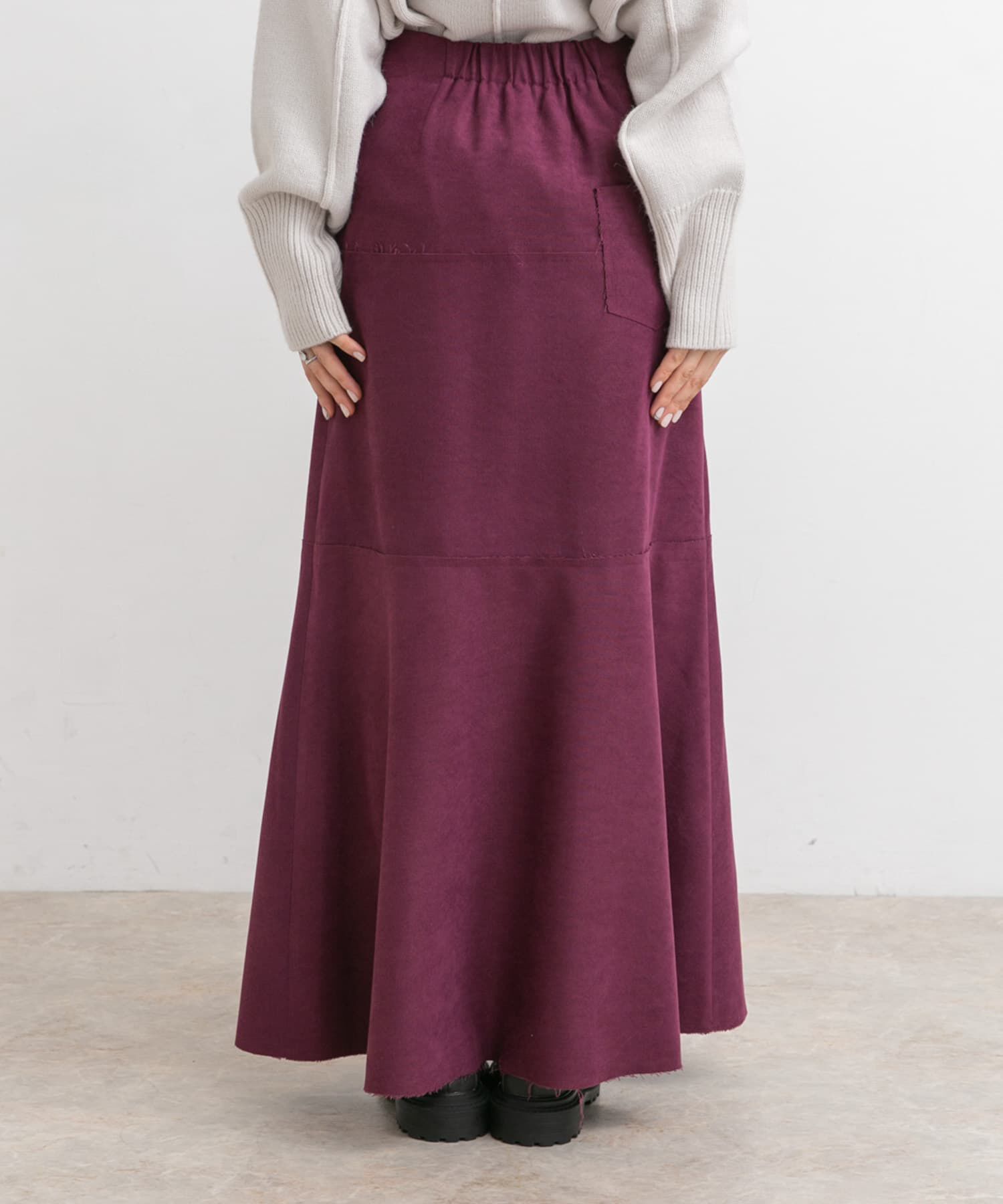  「カットオフ切替ロングスカート」|スカート|