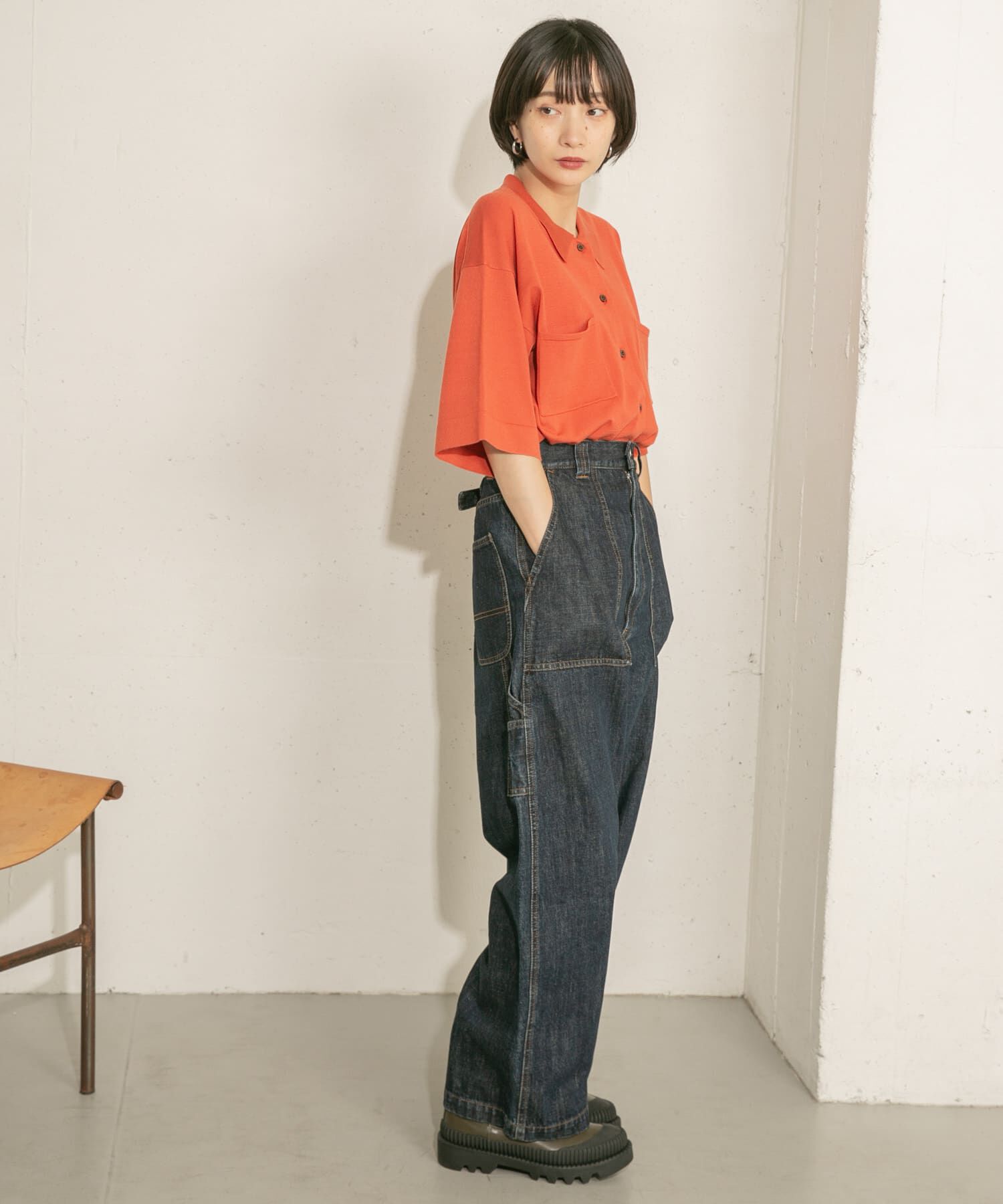  「ルーズシルエットニットシャツ」|ニット・セーター|