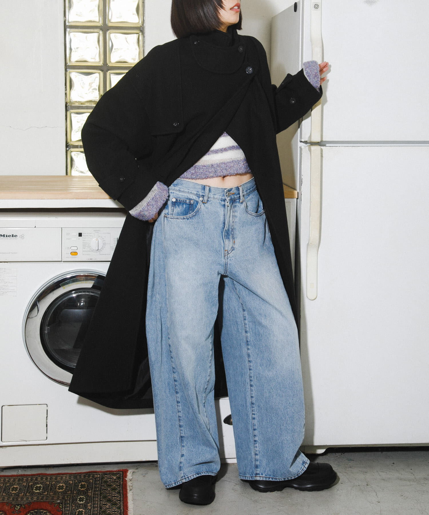  「『2サイズ展開』コクーンロングコート」|ステンカラーコート|