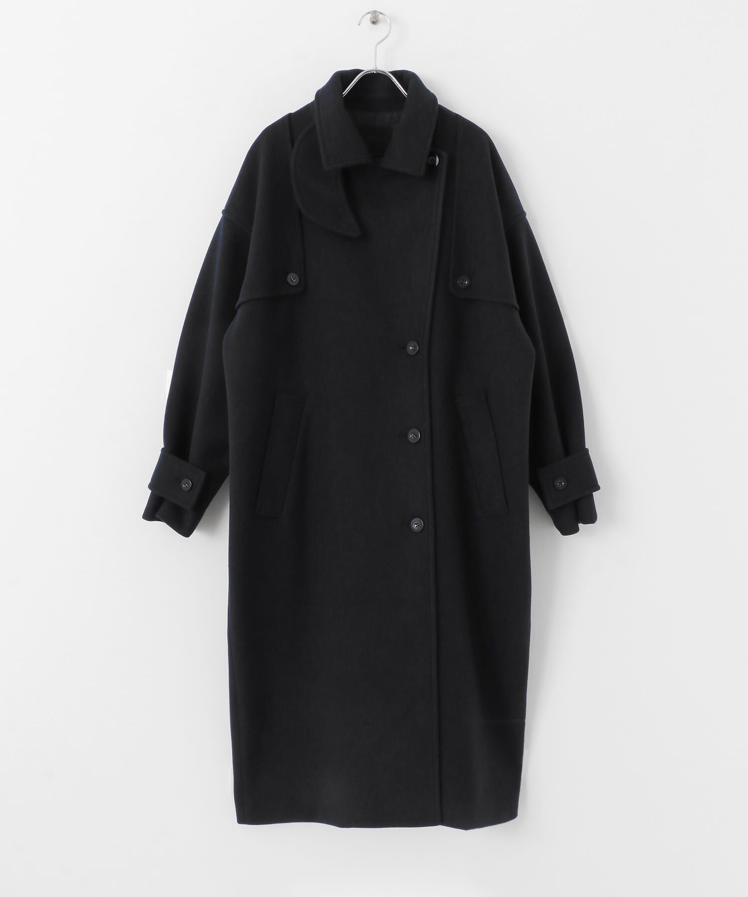  「『2サイズ展開』コクーンロングコート」|ステンカラーコート|