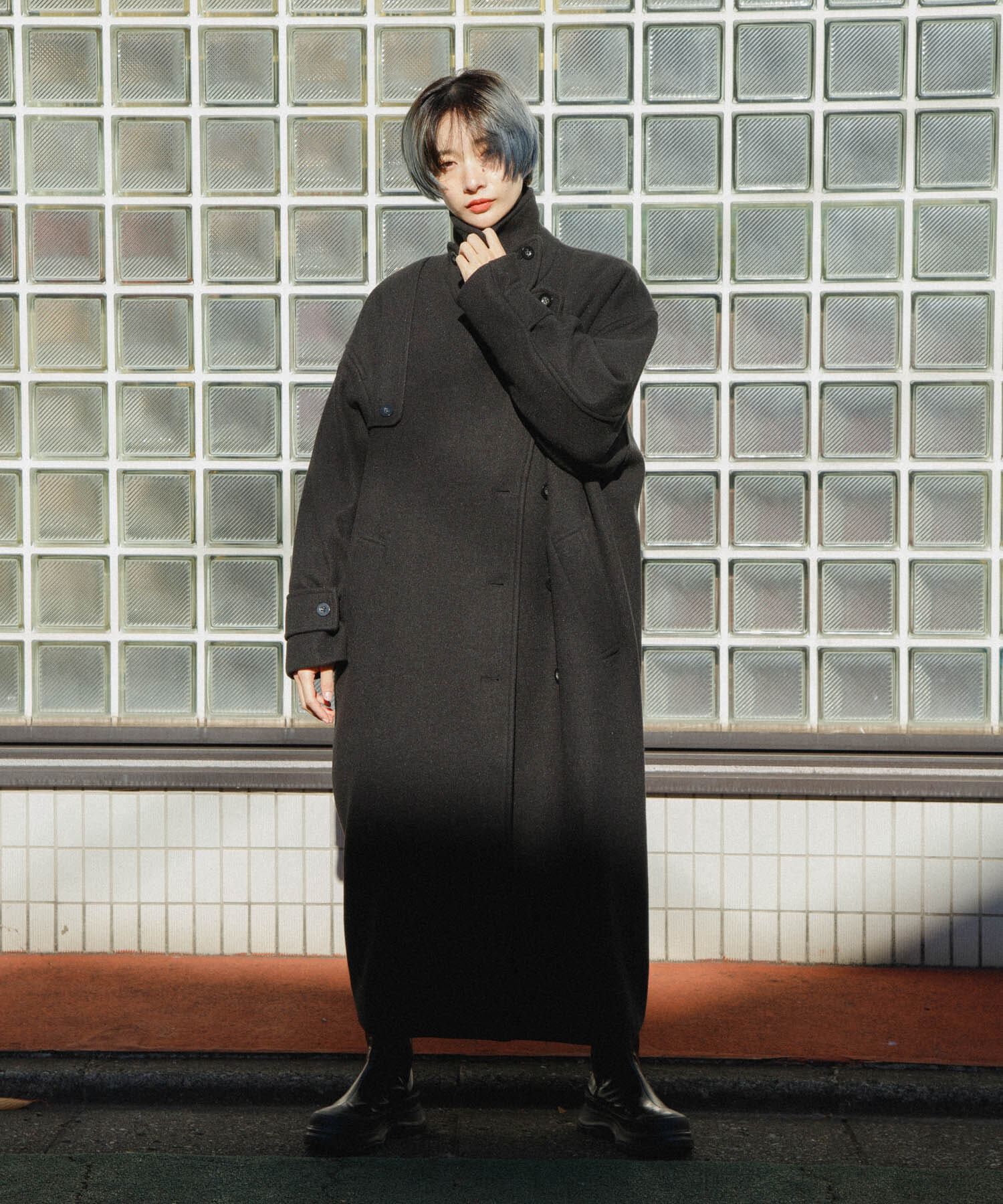  「『2サイズ展開』コクーンロングコート」|ステンカラーコート|