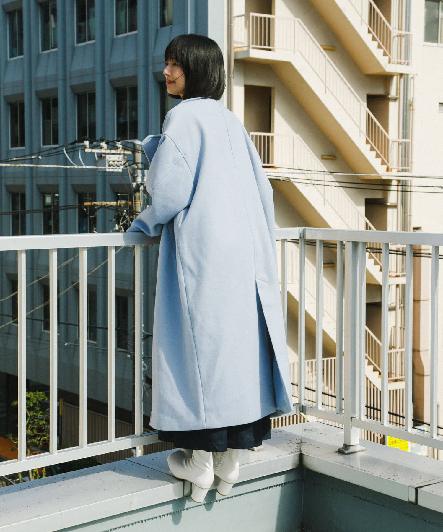  「『2サイズ展開』コクーンロングコート」|ステンカラーコート|