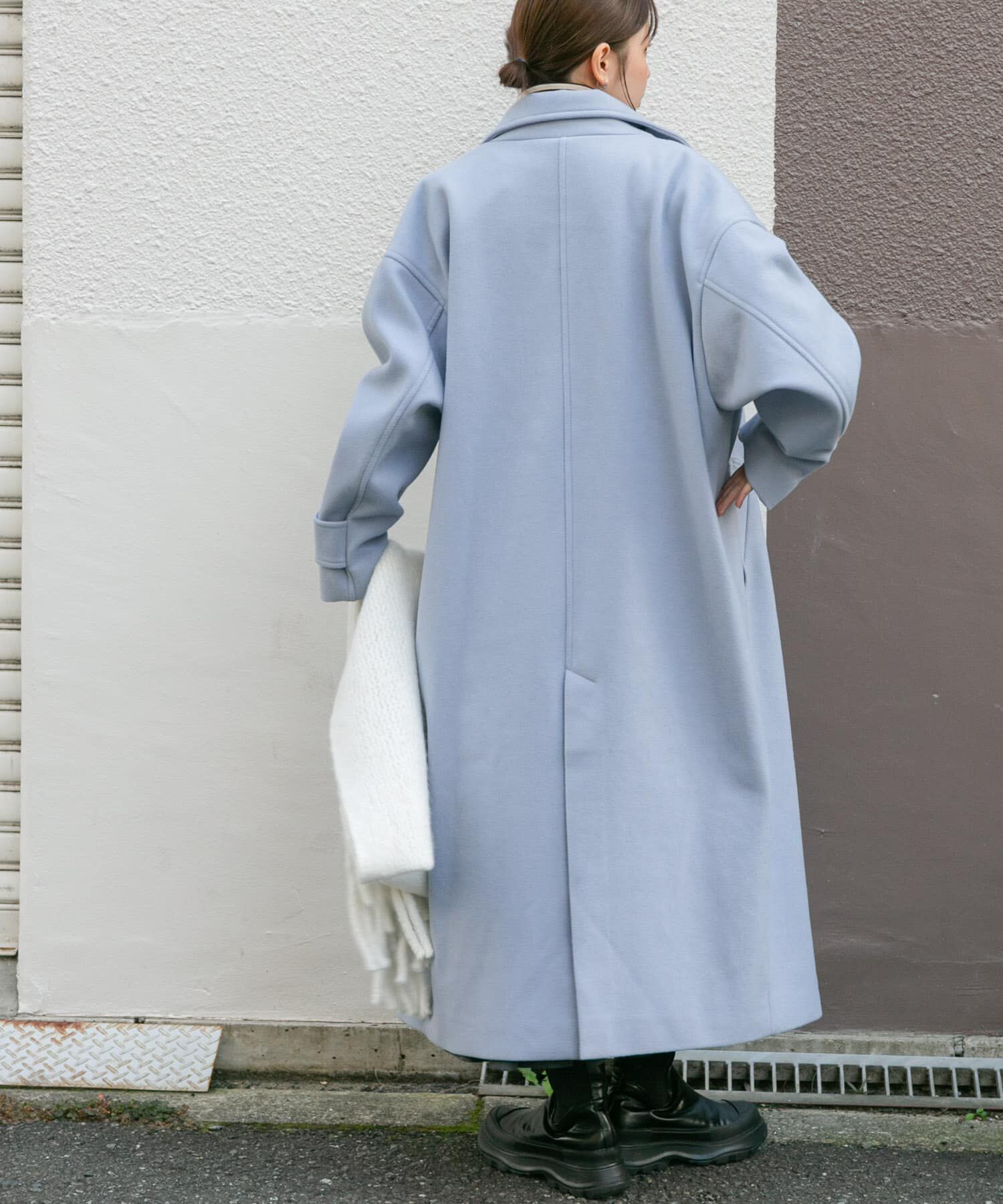  「『2サイズ展開』コクーンロングコート」|ステンカラーコート|