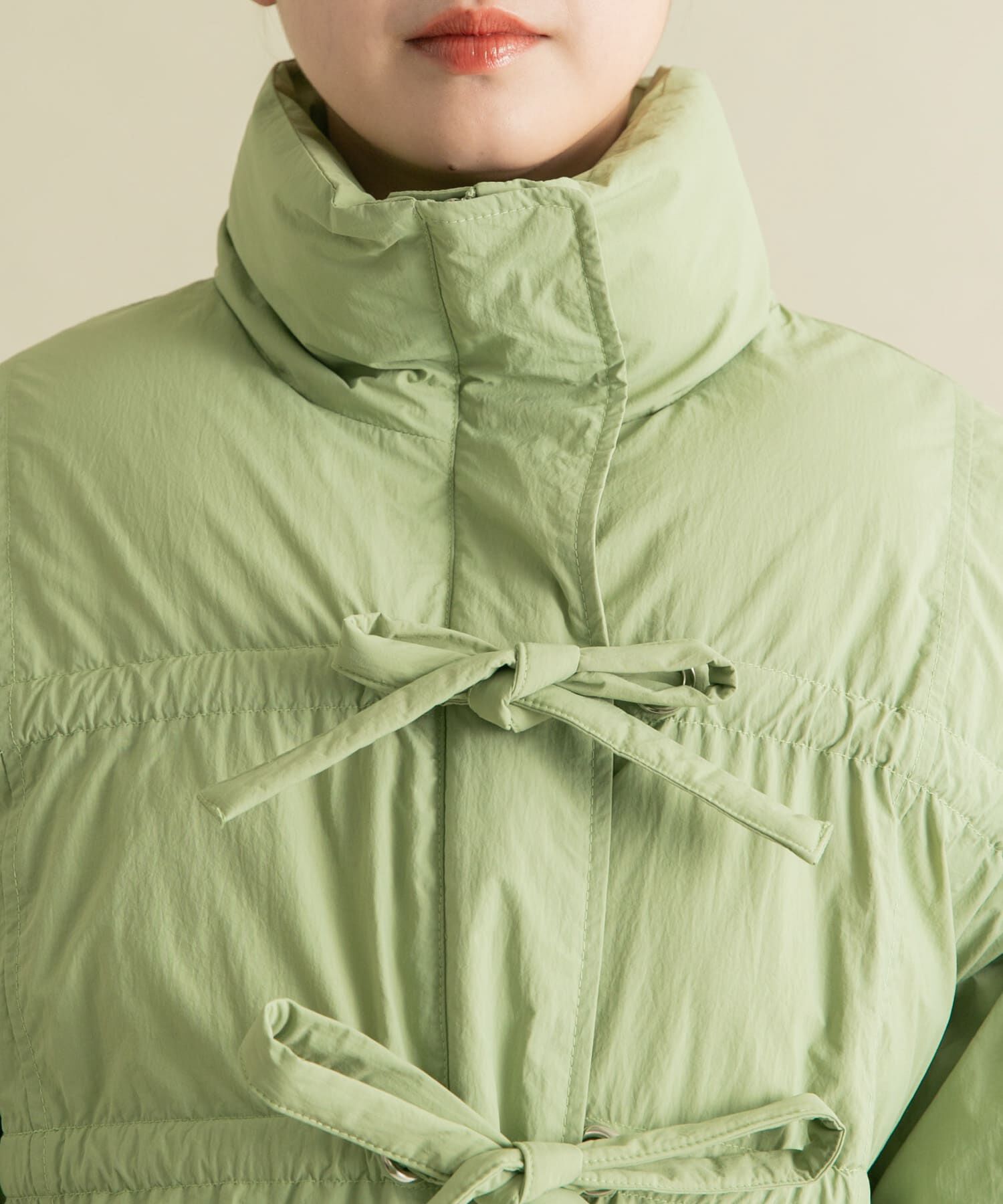  「フロントリボン中綿ジャケット」|ダウン|