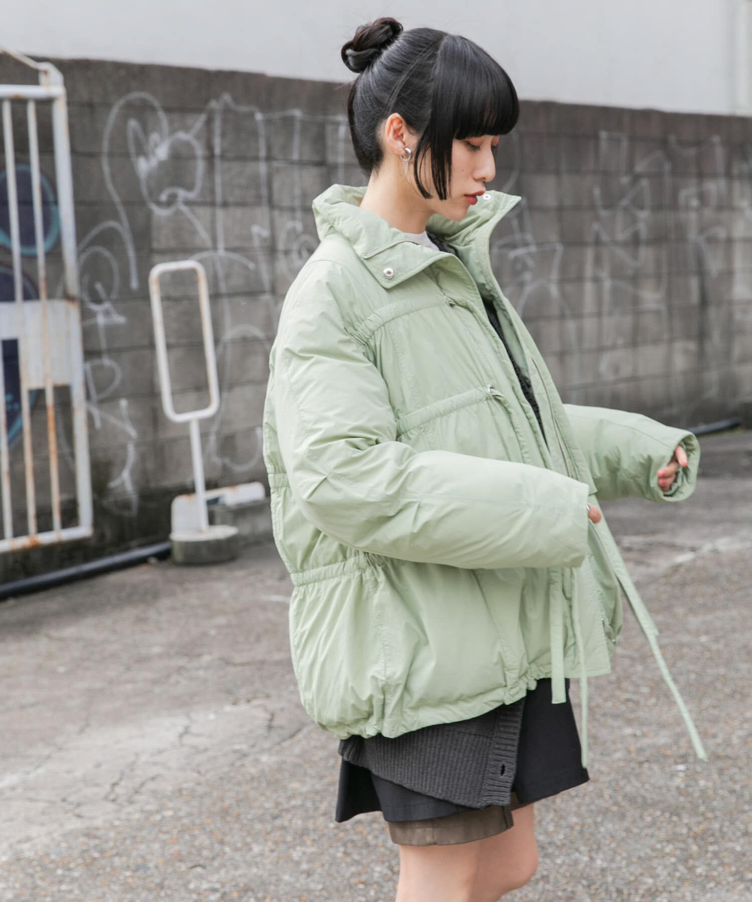  「フロントリボン中綿ジャケット」|ダウン|