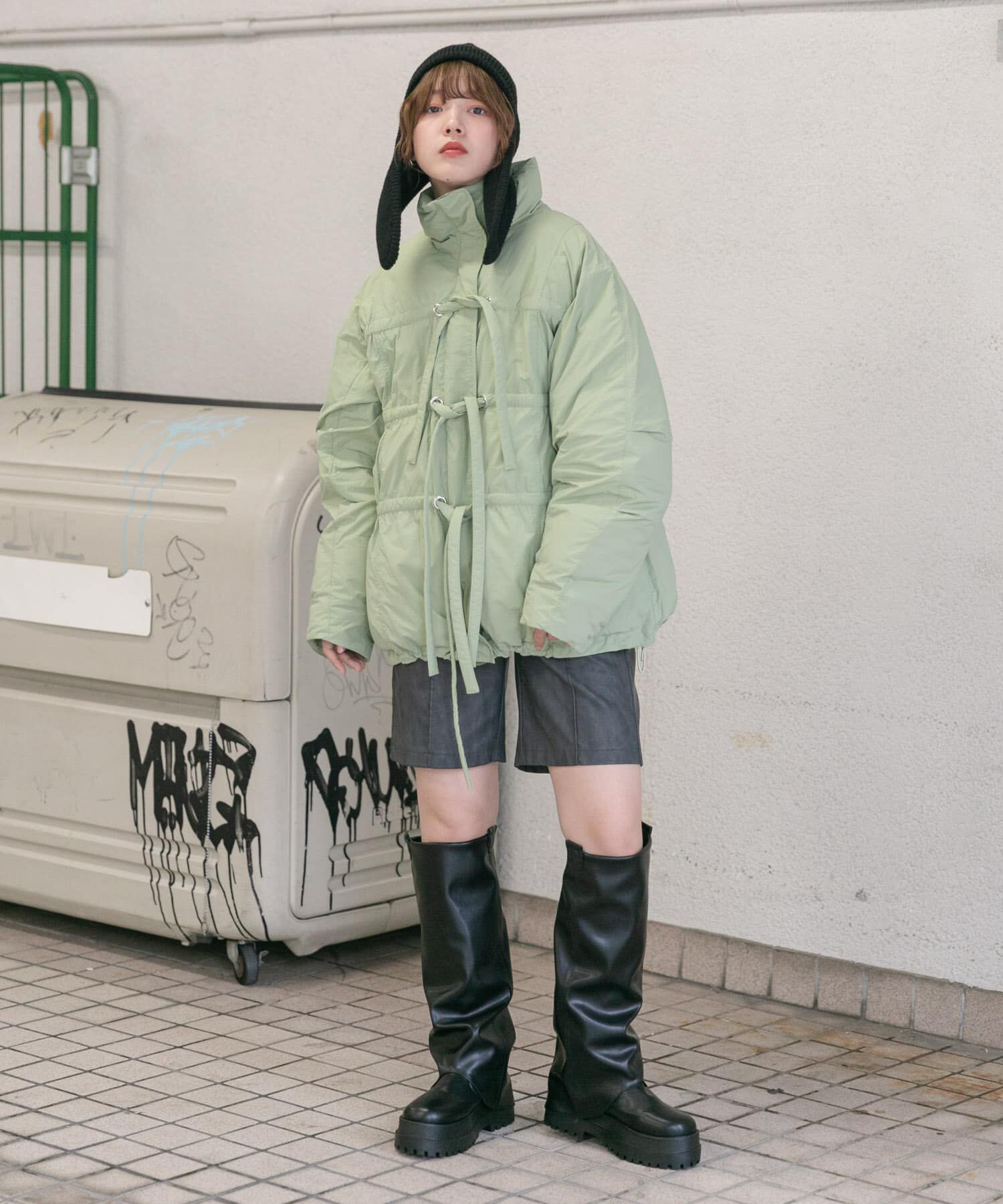  「フロントリボン中綿ジャケット」|ダウン|