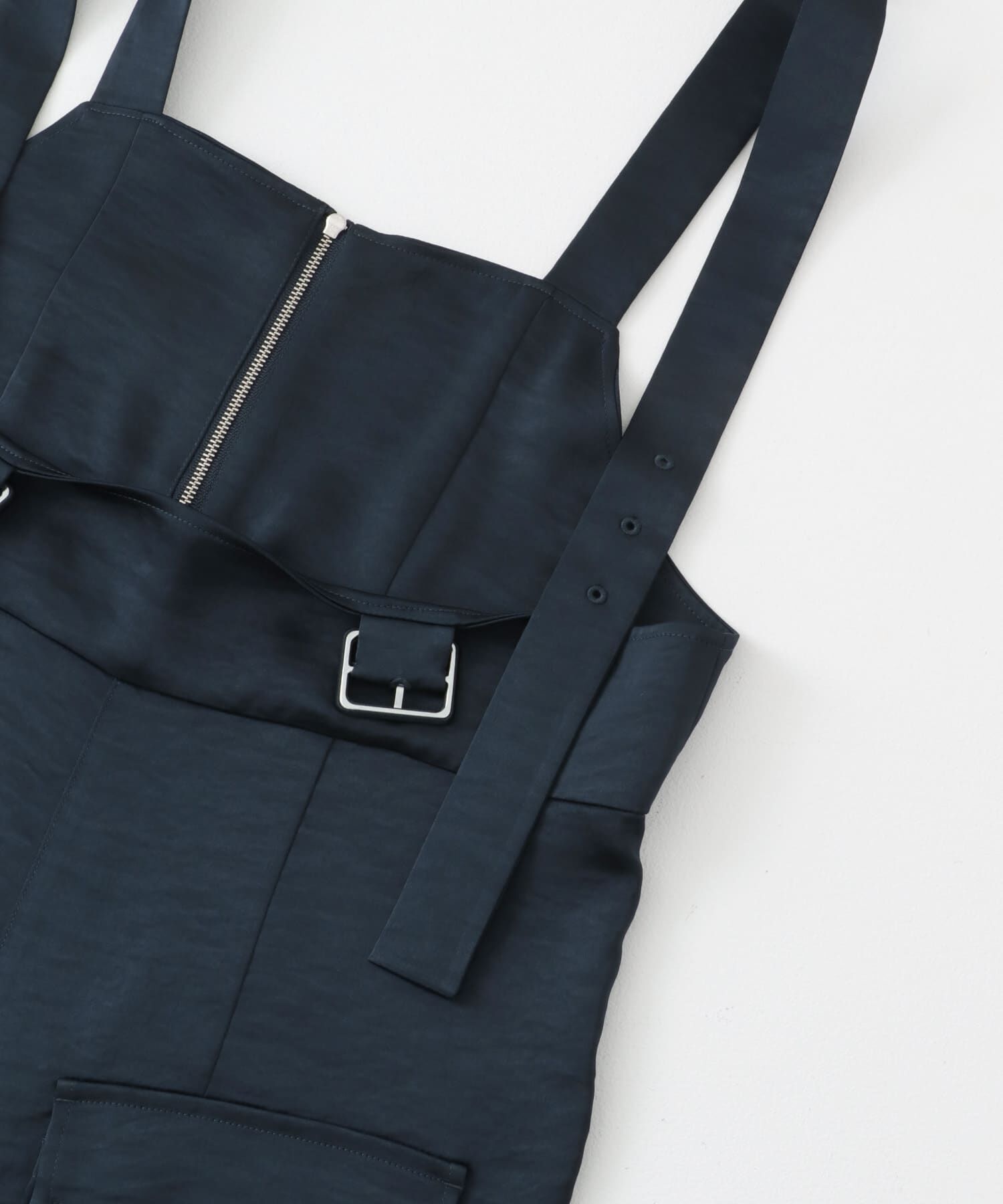  「フロントZIPサテンサロペット」|スカート|