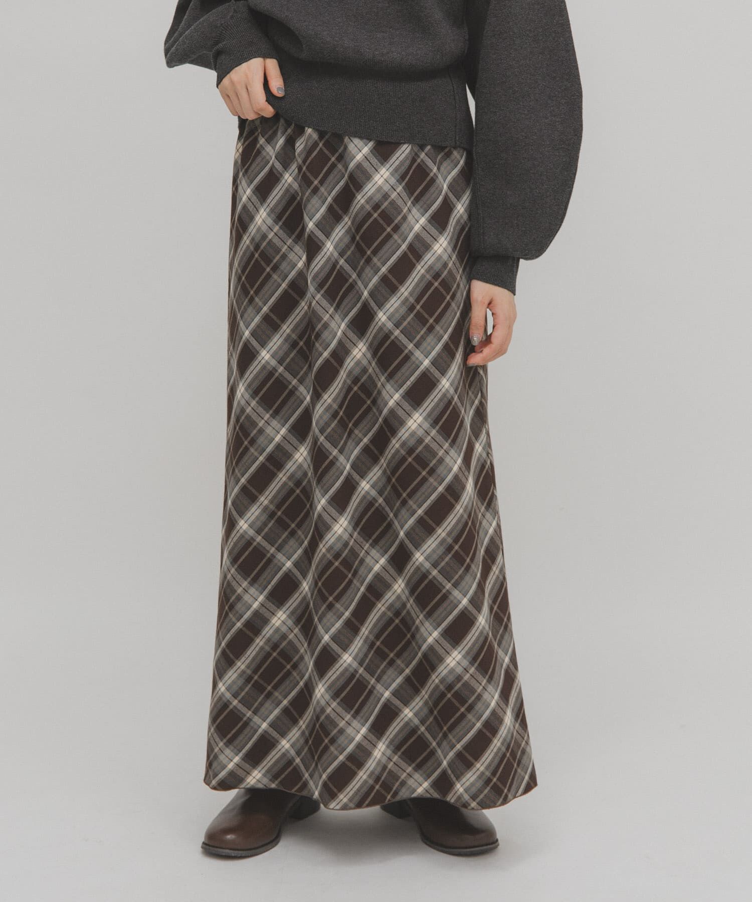  「チェックナロースカート」|スカート|