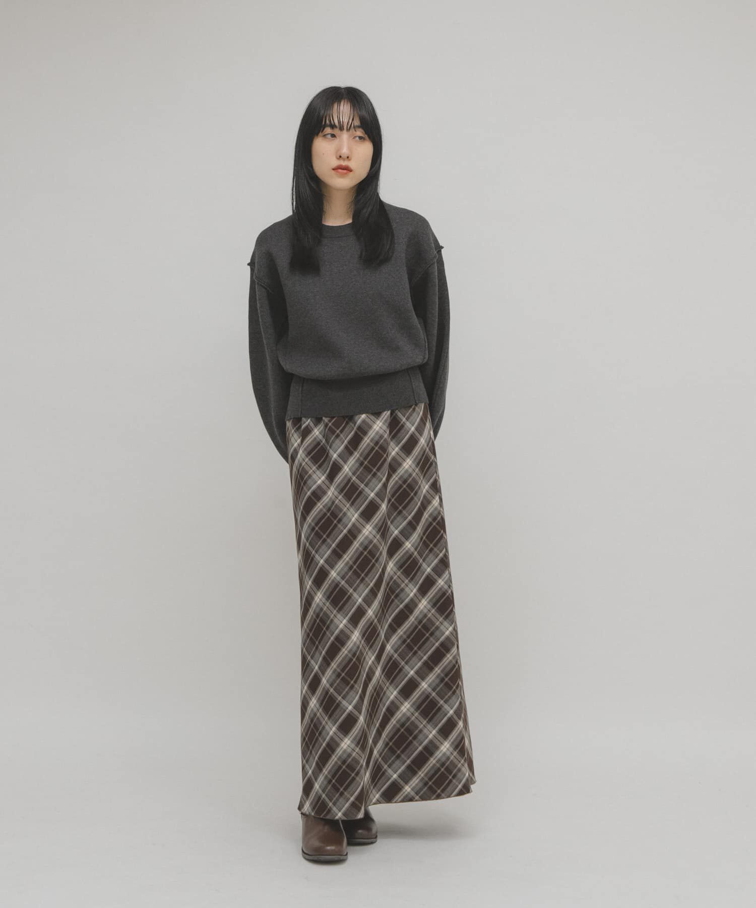  「チェックナロースカート」|スカート|