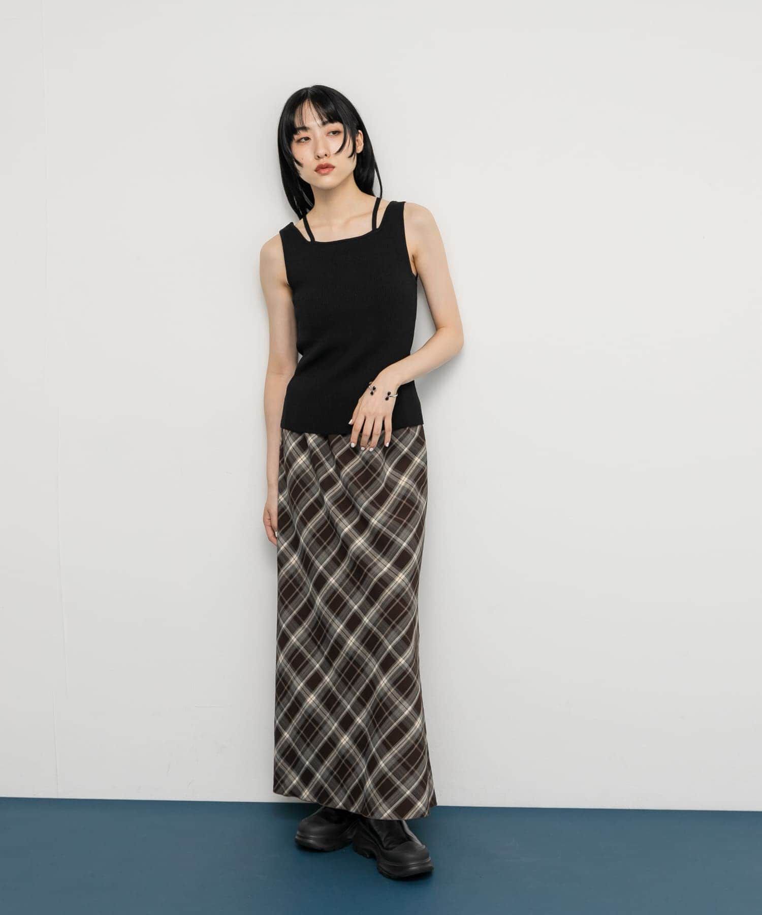  「チェックナロースカート」|スカート|