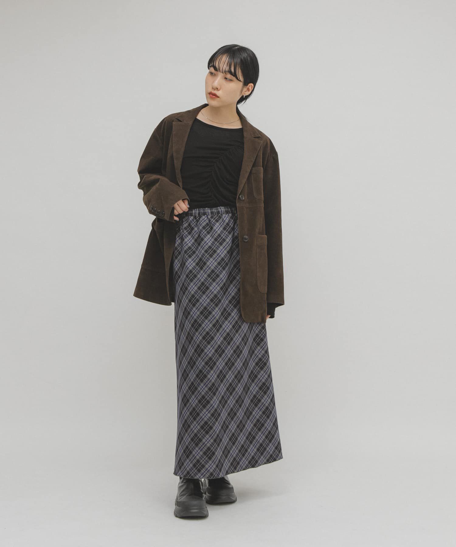  「チェックナロースカート」|スカート|