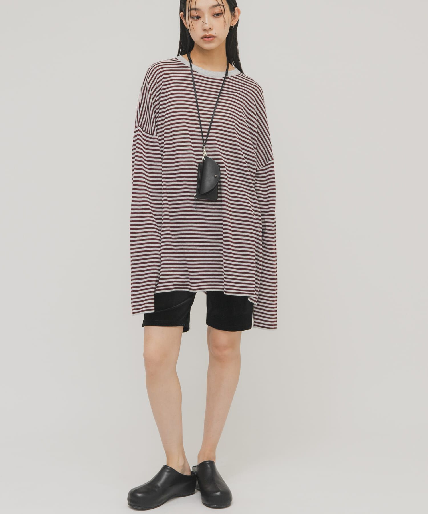  「シアーボーダールーズニット」|ニット・セーター|レッド系その他