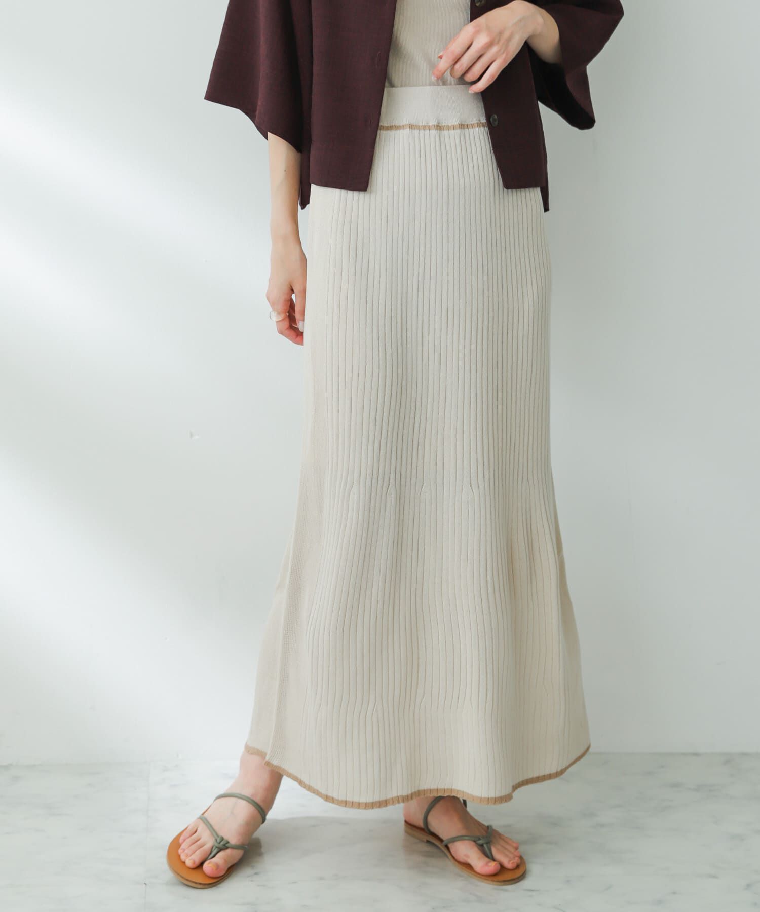 SENSE OF PLACE by URBAN RESEARCH「トリミングナローニットスカート」|スカート|