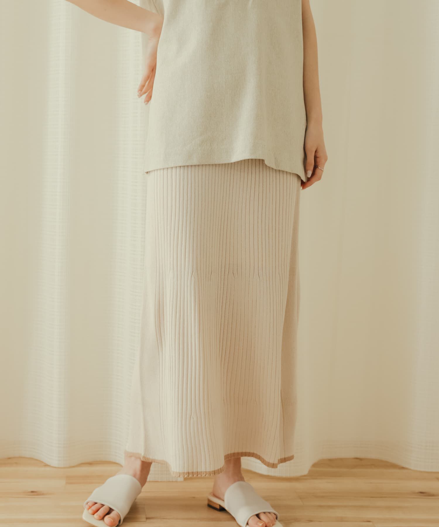 SENSE OF PLACE by URBAN RESEARCH「トリミングナローニットスカート」|スカート|