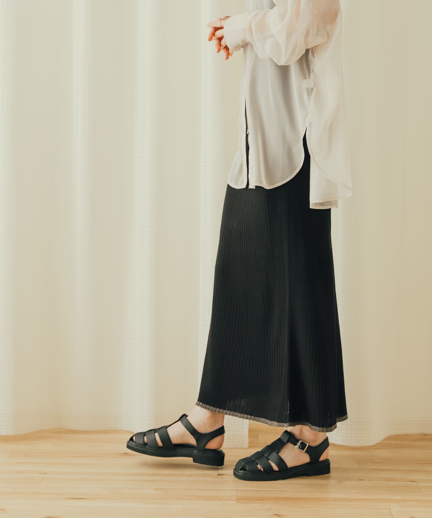 SENSE OF PLACE by URBAN RESEARCH「トリミングナローニットスカート」|スカート|