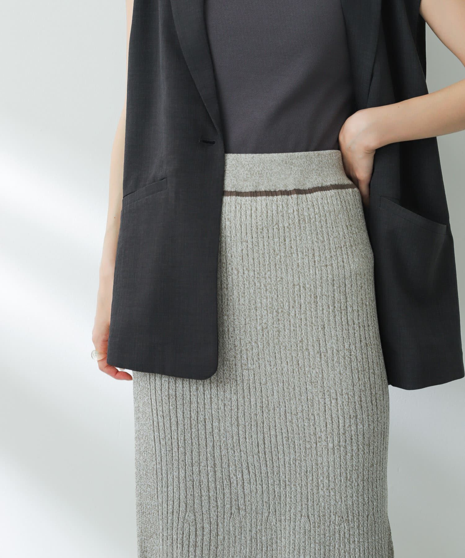 SENSE OF PLACE by URBAN RESEARCH「トリミングナローニットスカート」|スカート|