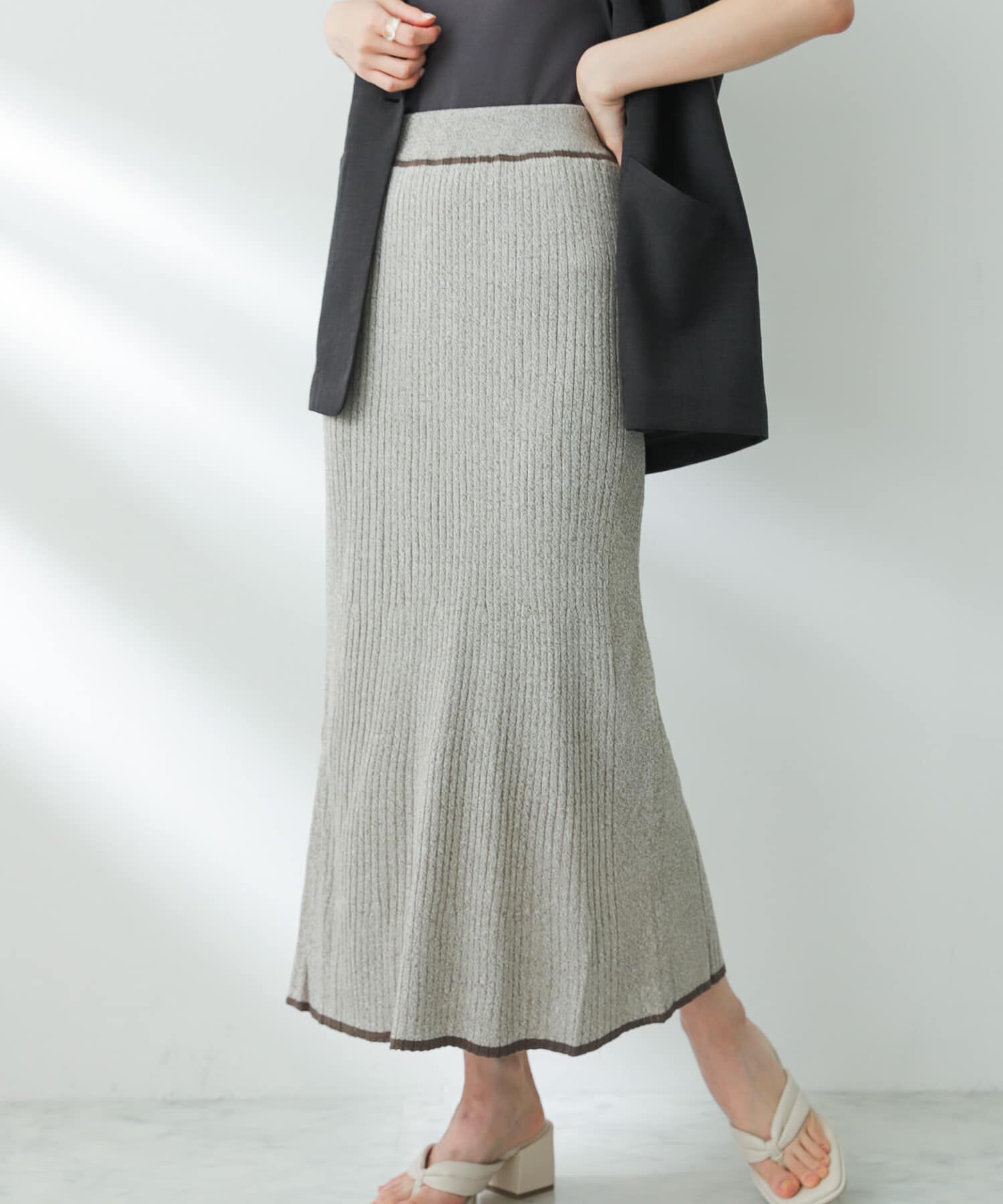 SENSE OF PLACE by URBAN RESEARCH「トリミングナローニットスカート」|スカート|