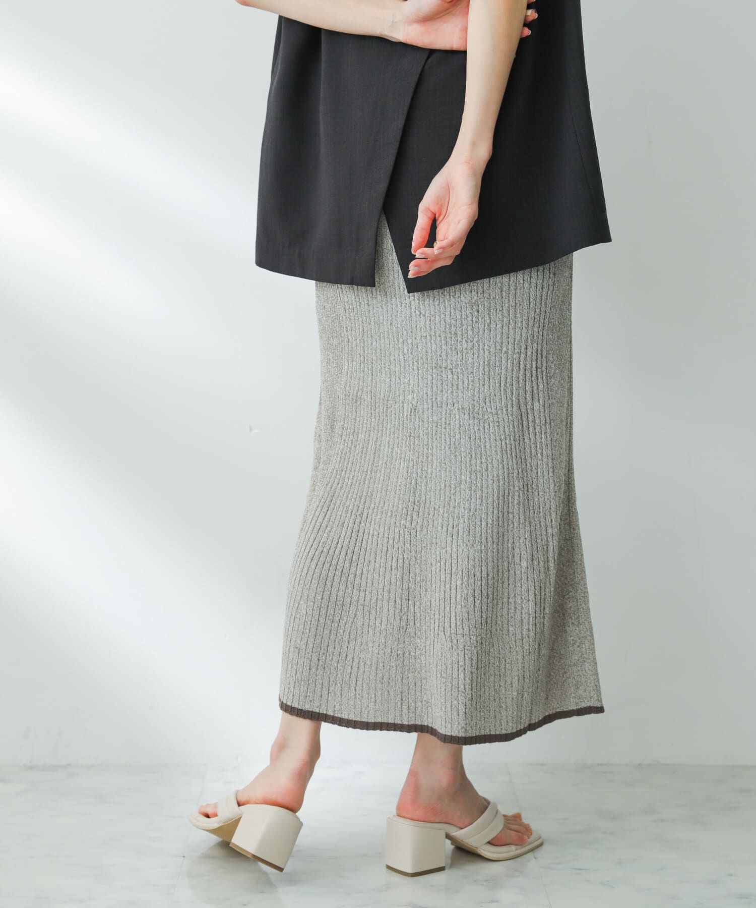 SENSE OF PLACE by URBAN RESEARCH「トリミングナローニットスカート」|スカート|
