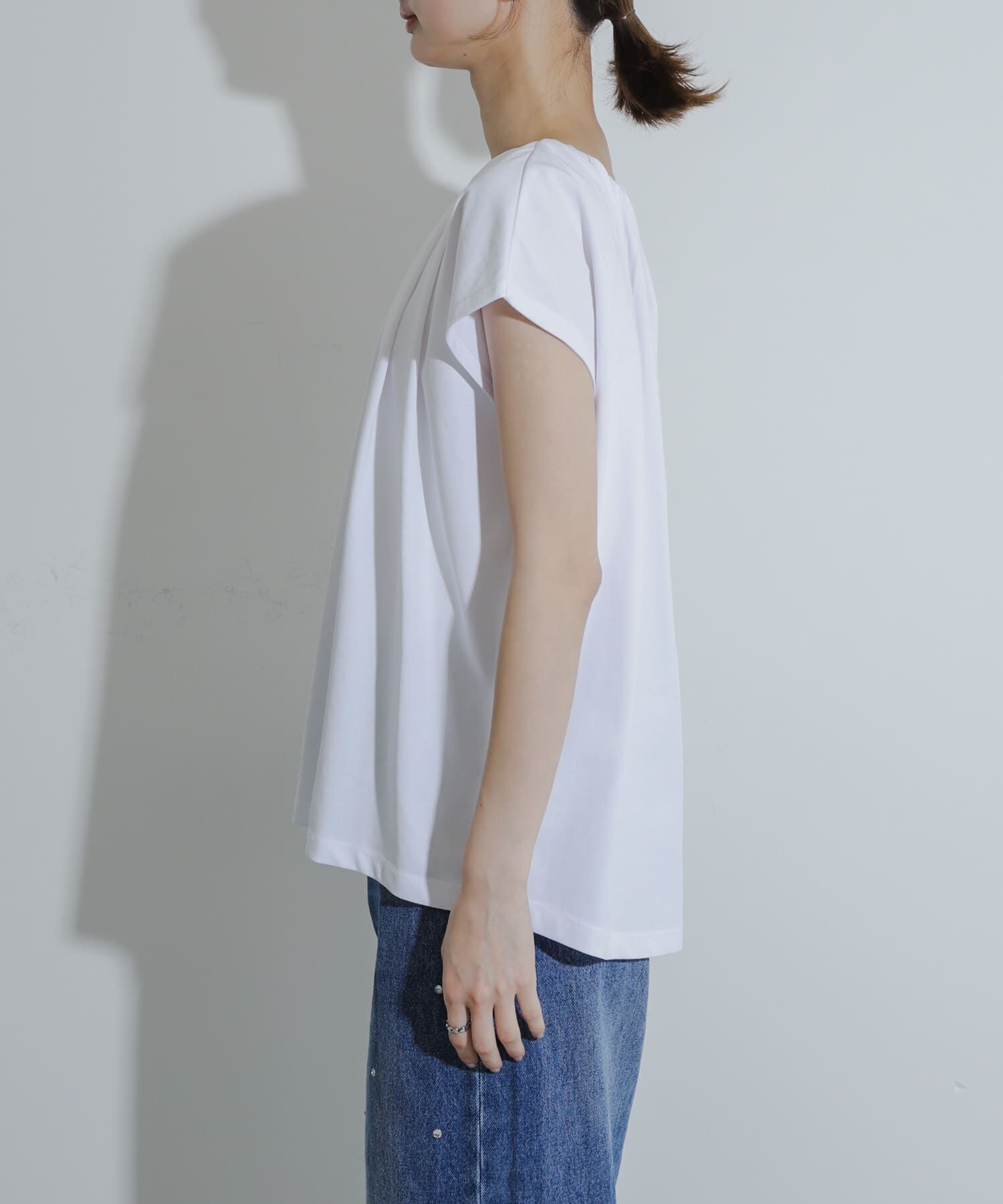 SENSE OF PLACE by URBAN RESEARCH「クールタッチフレンチスリーブタックブラウスTシャツ」|Tシャツ・カットソー|