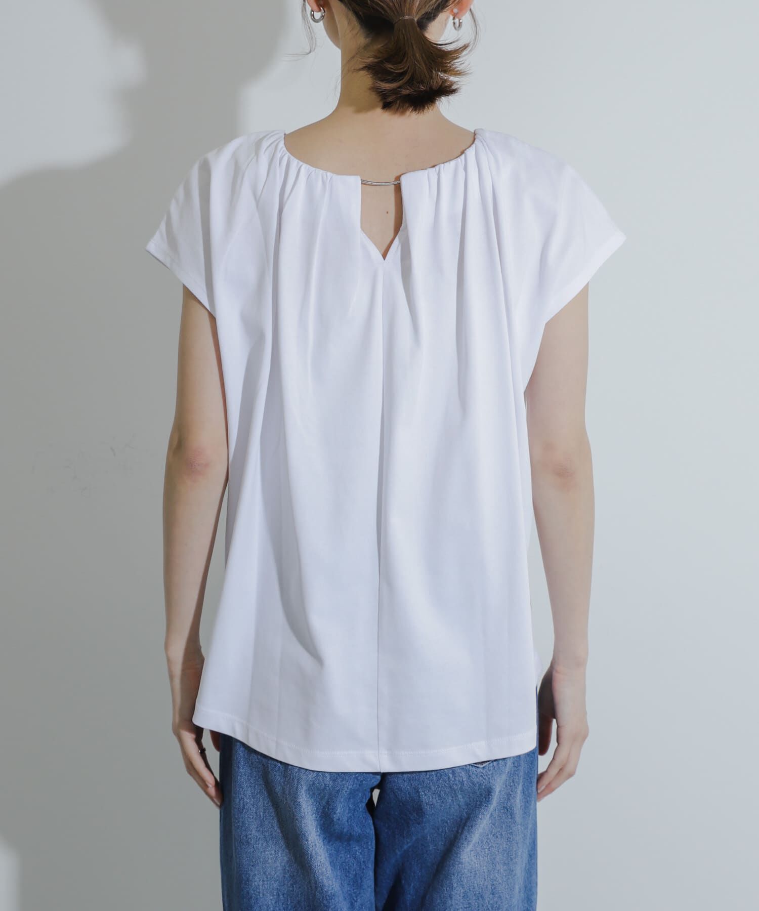 SENSE OF PLACE by URBAN RESEARCH「クールタッチフレンチスリーブタックブラウスTシャツ」|Tシャツ・カットソー|