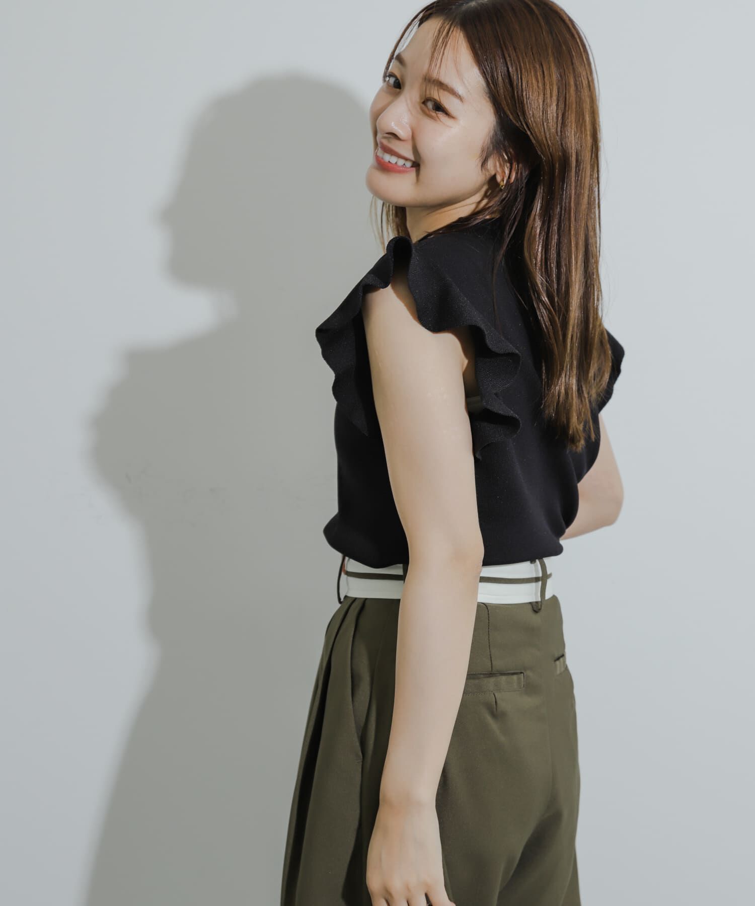 SENSE OF PLACE by URBAN RESEARCH「フリルコンパクトセーター」|ニット・セーター|