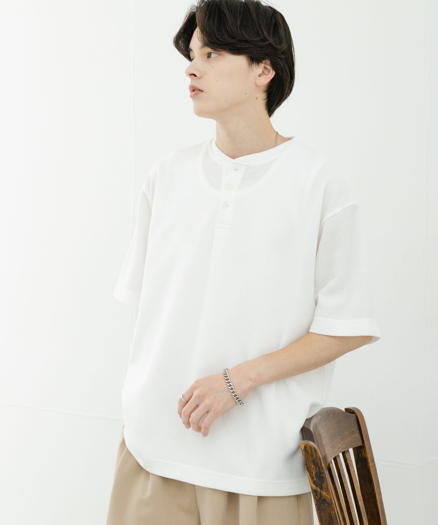 SENSE OF PLACE by URBAN RESEARCH「ヘンリーネックカノコプルオーバー」|Tシャツ・カットソー|ホワイト