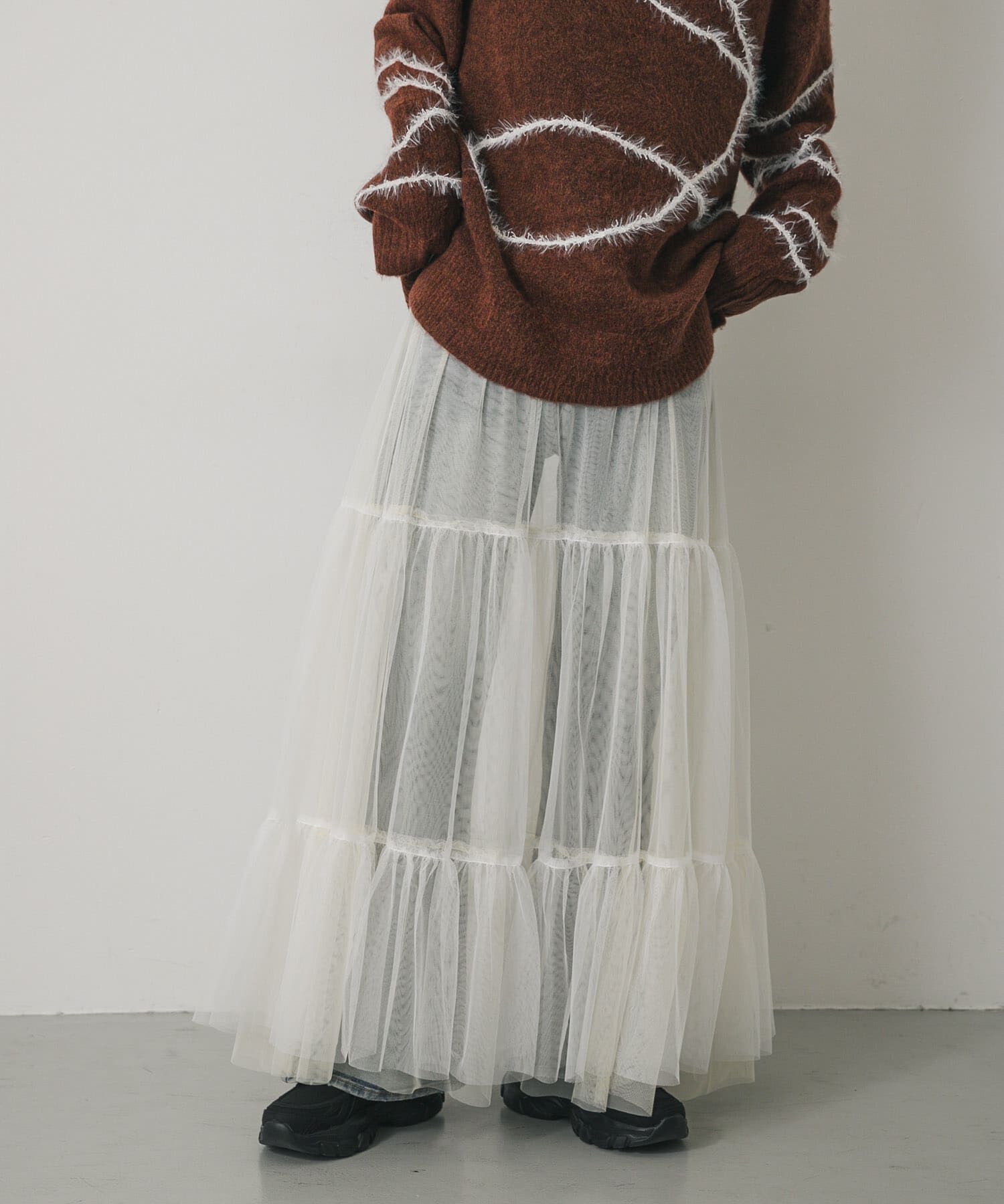 SENSE OF PLACE by URBAN RESEARCH「『2WAY仕様』レイヤードティアードチュールスカート」|スカート|