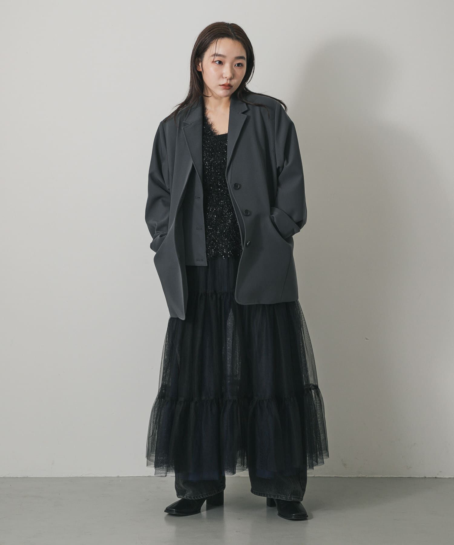 SENSE OF PLACE by URBAN RESEARCH「『2WAY仕様』レイヤードティアードチュールスカート」|スカート|ブラック