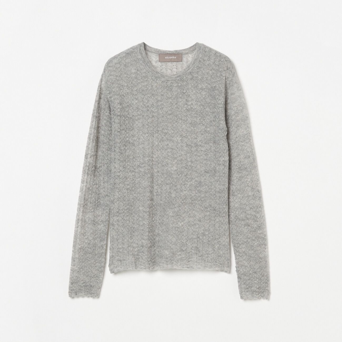 HELIOPOLE「HELIOPOLE POINTAIL LONG SLEEVE KNIT TEE」|ニット・セーター|ライトグレー
