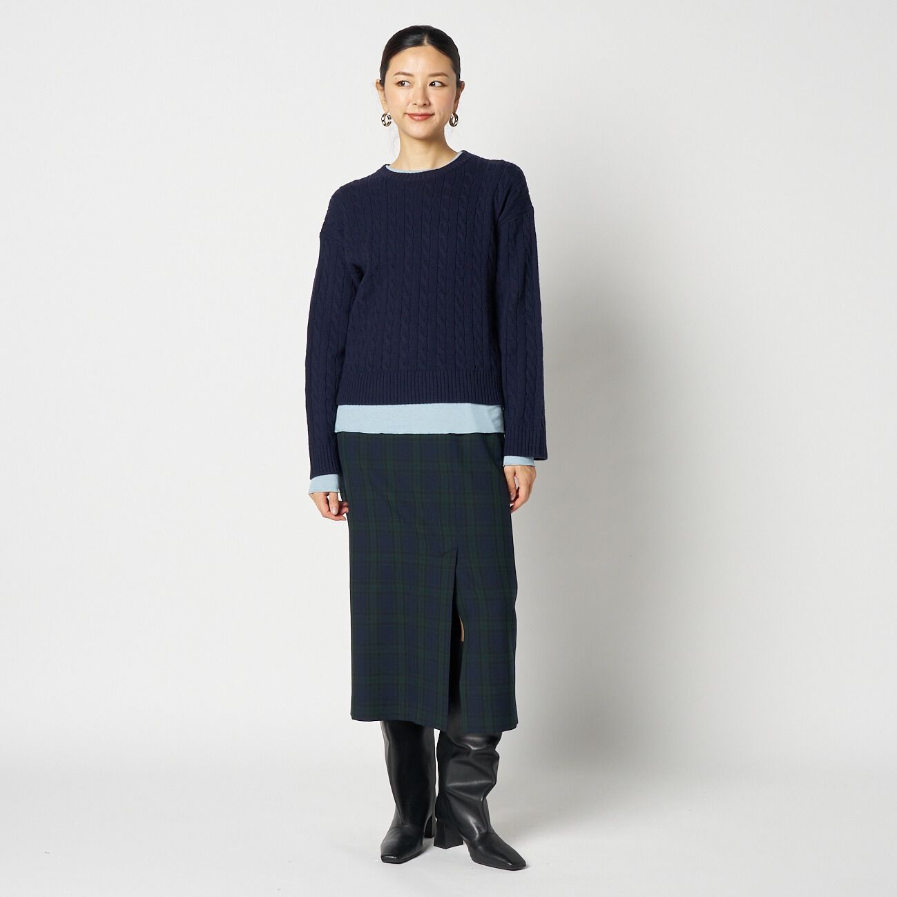 HELIOPOLE「HELIOPOLE CHECK I LINE SKIRT」|スカート|