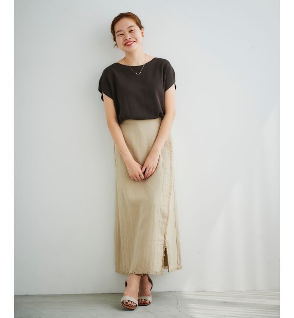 le.coeur blanc「ラップライクフリンジスカート」|スカート|