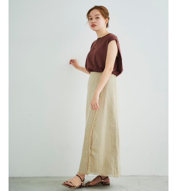 le.coeur blanc「ラップライクフリンジスカート」|スカート|