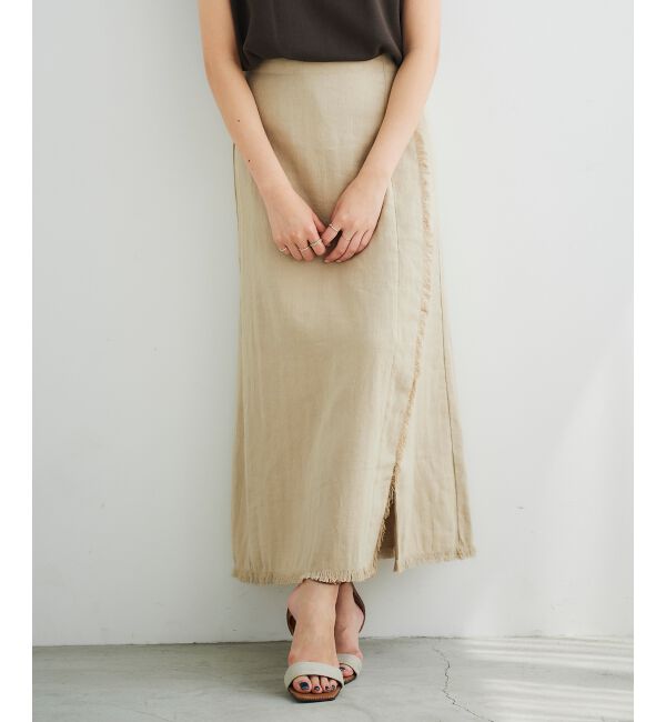 le.coeur blanc「ラップライクフリンジスカート」|スカート|