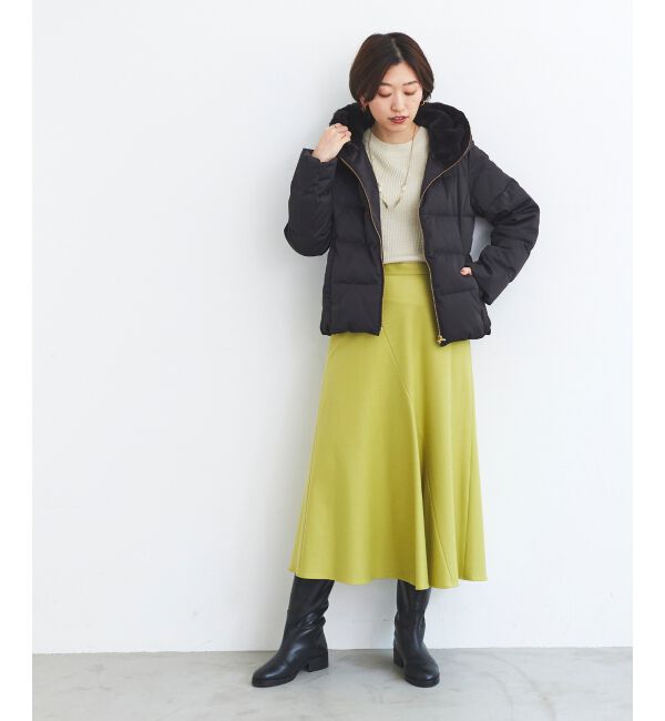 le.coeur blanc「《手洗い可能》カシミヤタッチフレアスカート」|フレア|