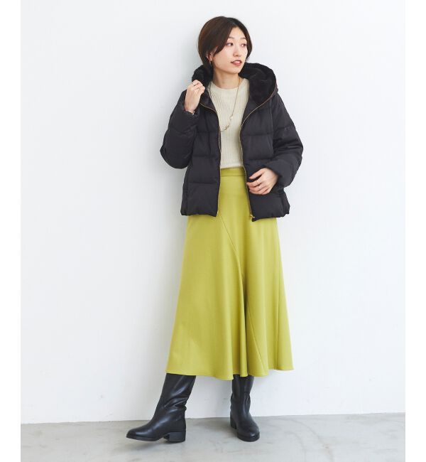 le.coeur blanc「《手洗い可能》カシミヤタッチフレアスカート」|フレア|