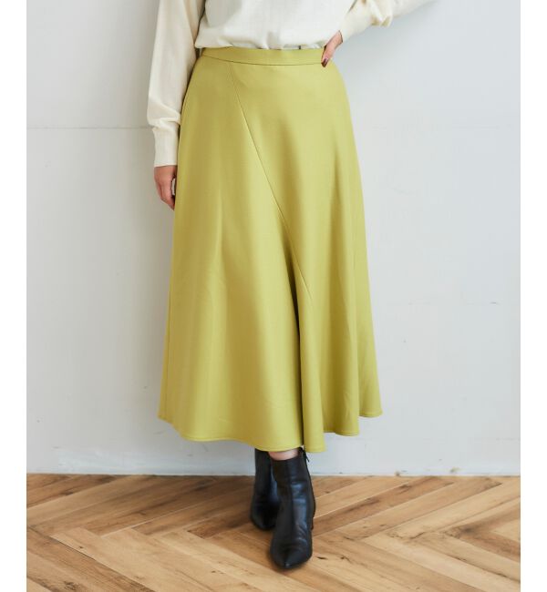 le.coeur blanc「《手洗い可能》カシミヤタッチフレアスカート」|フレア|