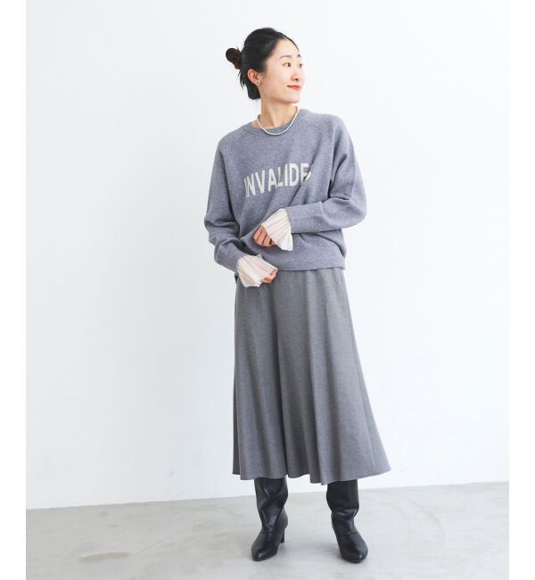 le.coeur blanc「《手洗い可能》カシミヤタッチフレアスカート」|フレア|