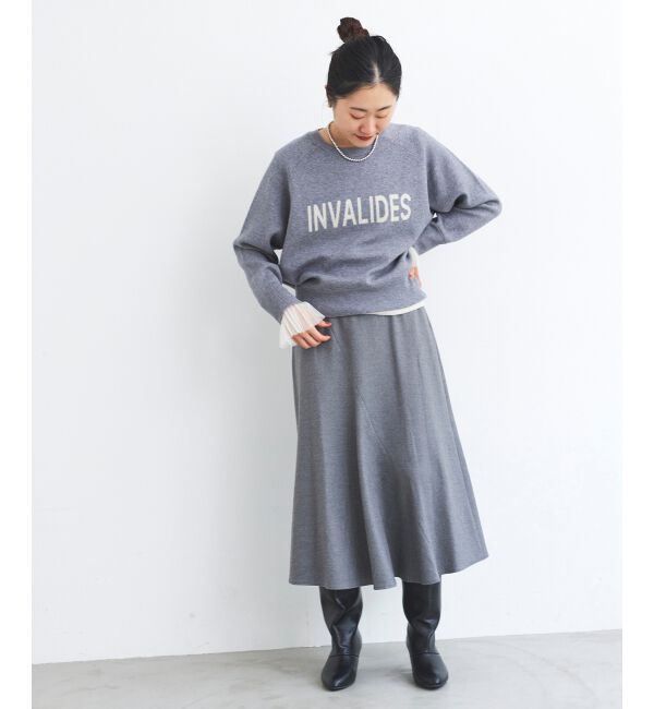 le.coeur blanc「《手洗い可能》カシミヤタッチフレアスカート」|フレア|