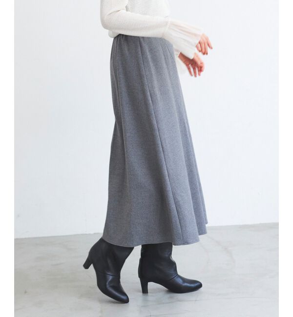 le.coeur blanc「《手洗い可能》カシミヤタッチフレアスカート」|フレア|