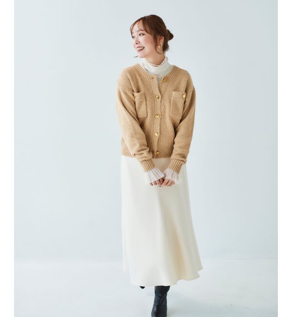 le.coeur blanc「《手洗い可能》カシミヤタッチフレアスカート」|フレア|