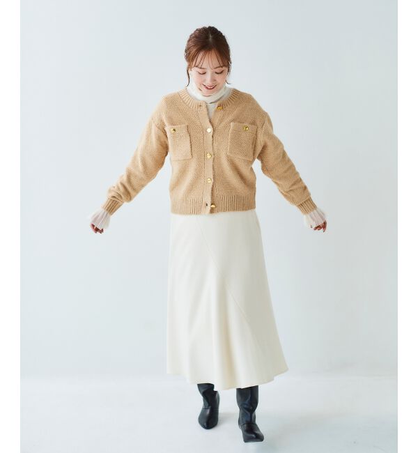 le.coeur blanc「《手洗い可能》カシミヤタッチフレアスカート」|フレア|