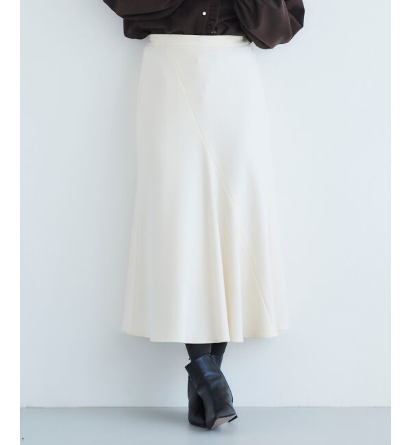 le.coeur blanc「《手洗い可能》カシミヤタッチフレアスカート」|フレア|