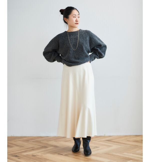 le.coeur blanc「《手洗い可能》カシミヤタッチフレアスカート」|フレア|