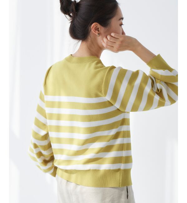 le.coeur blanc「《手洗い可能》パールボタンボリュームスリーブカーディガン」|カーディガン|