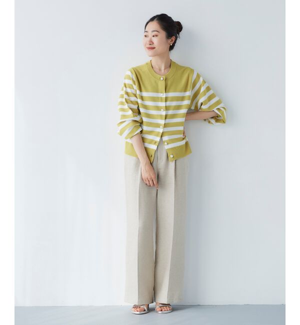 le.coeur blanc「《手洗い可能》パールボタンボリュームスリーブカーディガン」|カーディガン|