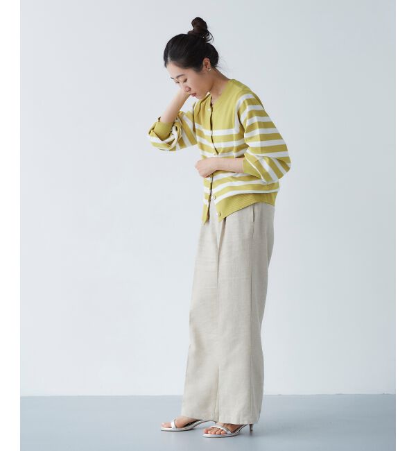 le.coeur blanc「《手洗い可能》パールボタンボリュームスリーブカーディガン」|カーディガン|