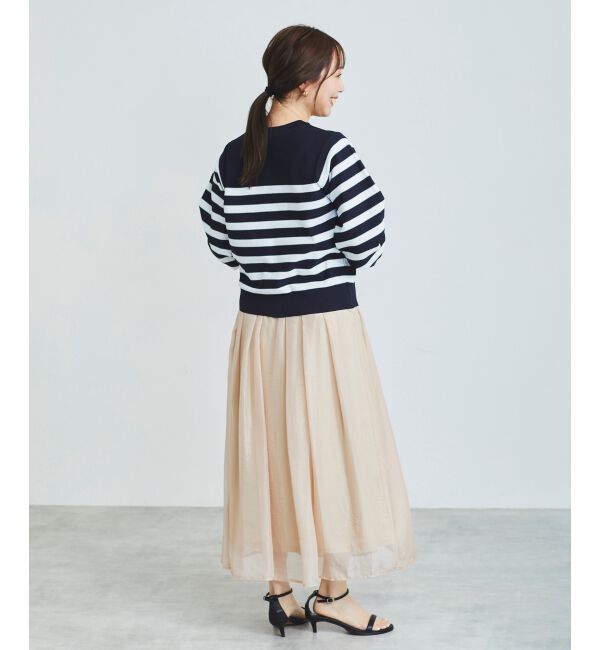 le.coeur blanc「《手洗い可能》パールボタンボリュームスリーブカーディガン」|カーディガン|