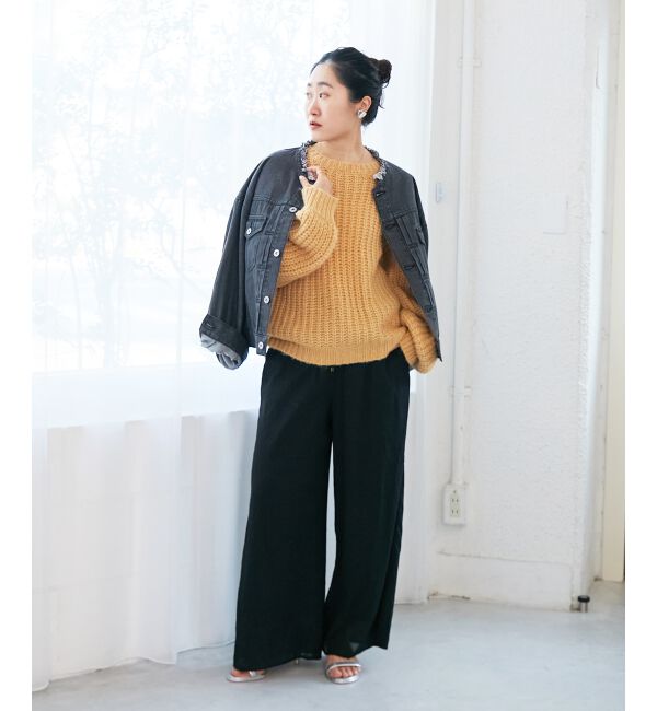  「《WEB限定アイテム》ヘアリーヤーンローゲージニット」|ニット・セーター|