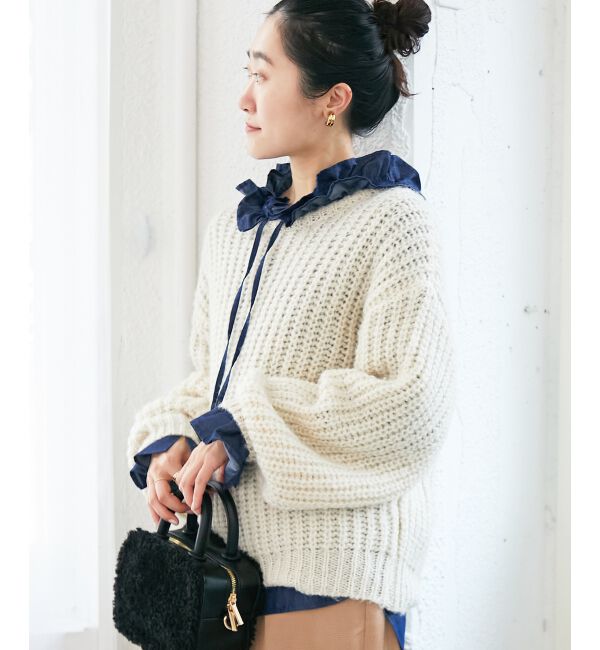  「《WEB限定アイテム》ヘアリーヤーンローゲージニット」|ニット・セーター|